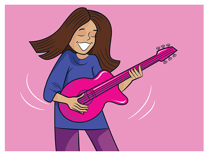 33 play the guitar
