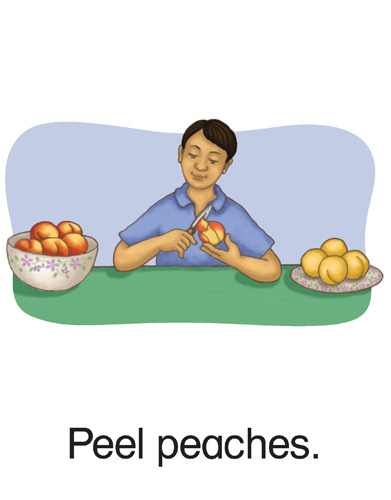 124 Peel peaches.