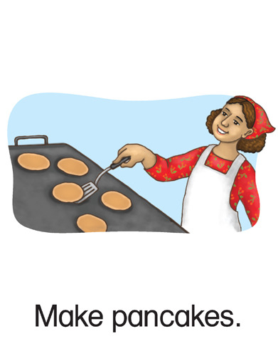 123 Make pancakes.