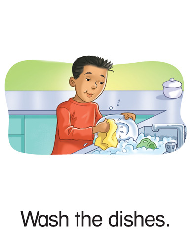 142 Wash the dishes.