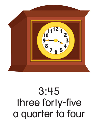 126 3:45, three forty-five, a quarter to four