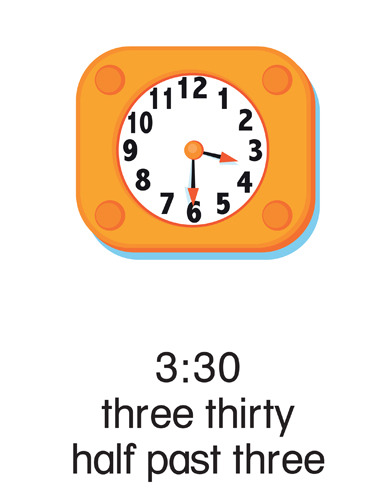 125 3:30, three thirty, half past three