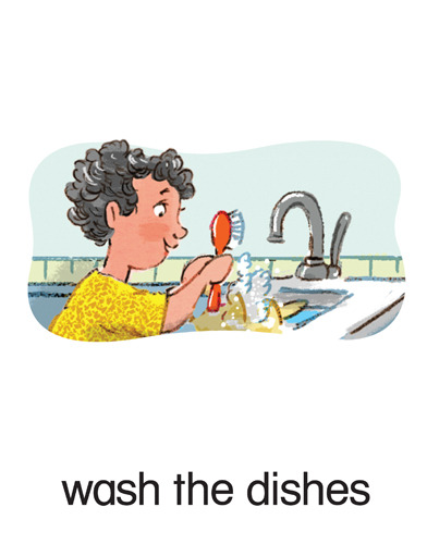 205 wash the dishes