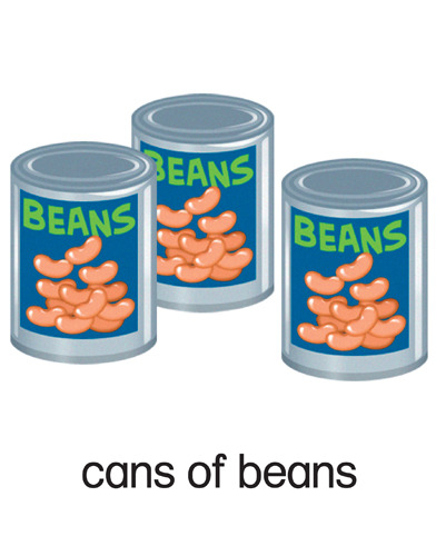 2 cans of beans